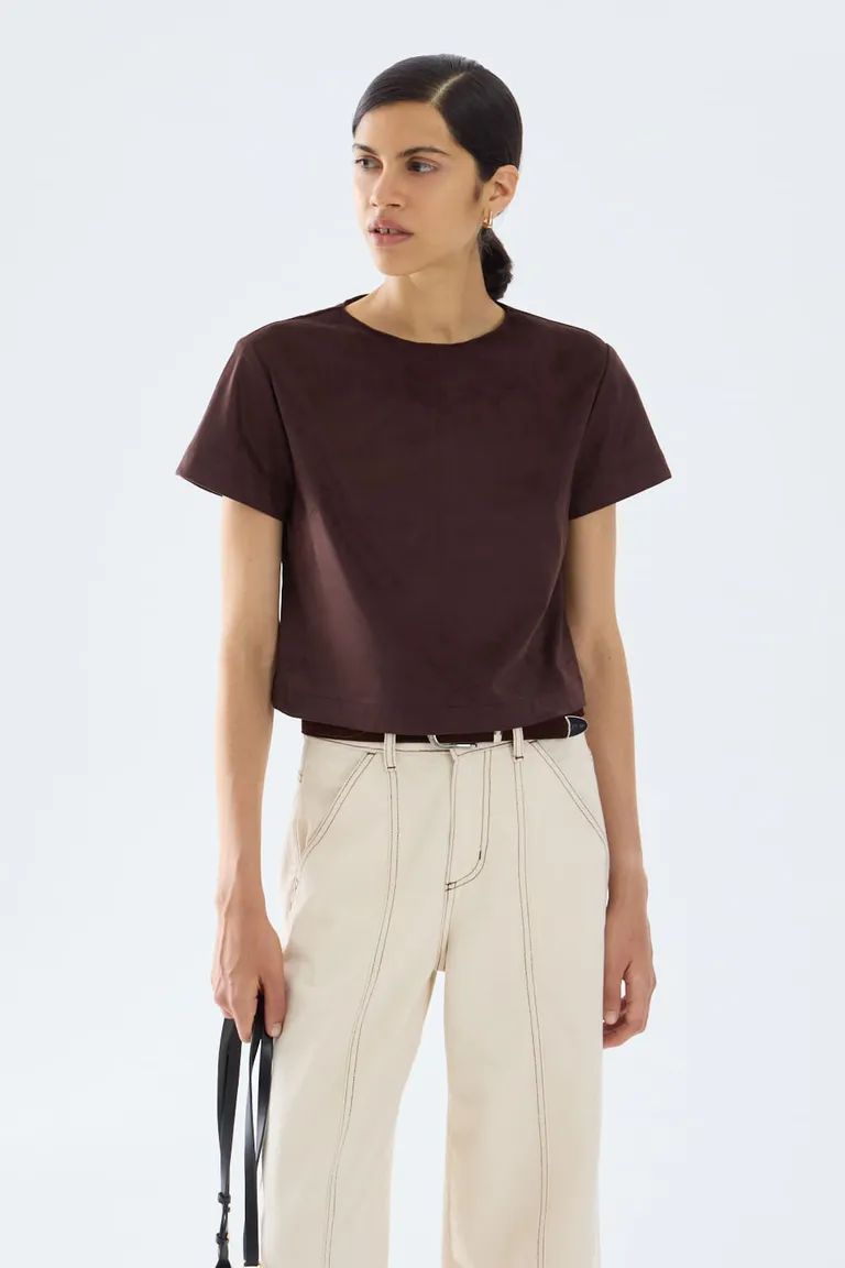 Remera básica de corte amplio con escote redondo y mangas cortas de Portsaid en Remeras para argentina