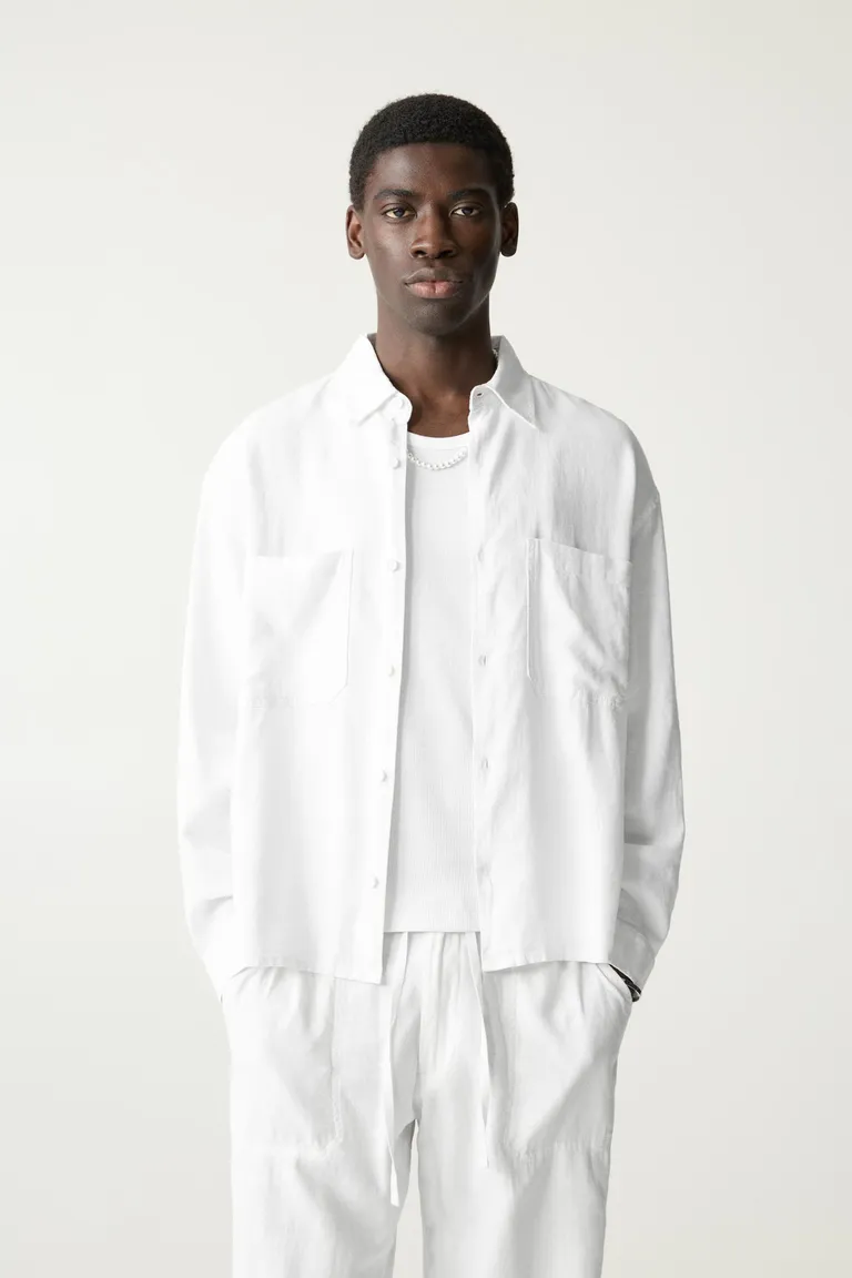 Camisa lino manga larga de Pull&Bear en Camisas para argentina