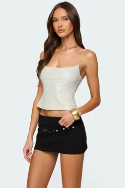 Musculosa lentejuelas texturizada de Edikted en Tops para argentina