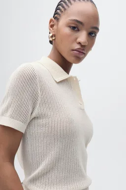Jersey calado cuello polo de Mango en Remeras para argentina