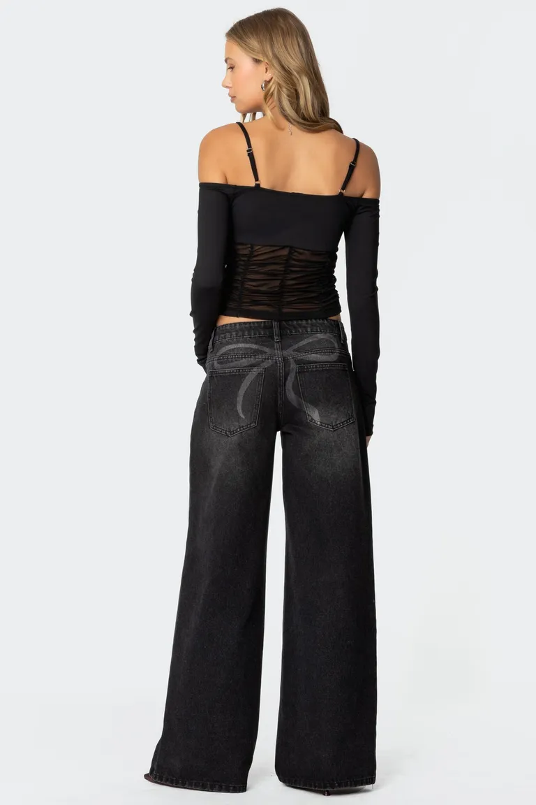 Jeans tiro bajo vyxen vintage de Edikted en Pantalones para argentina