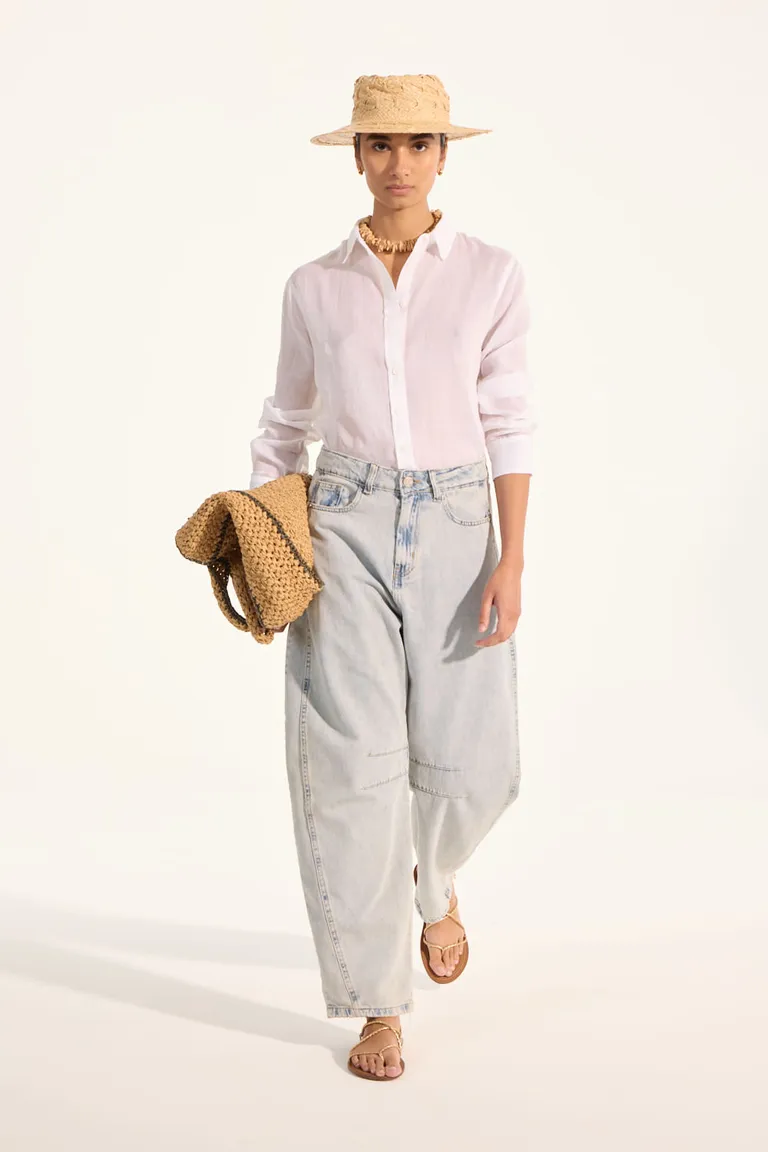 Pantalón de corte ancho y suelto con detalles en las rodillas y laterales de Portsaid en Pantalones para argentina