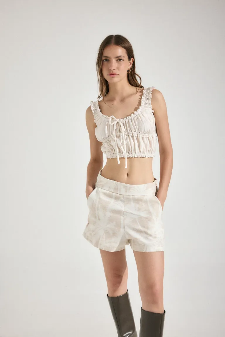 Conjunto de shorts y top con encaje y volados para mujer de Audaz en Shorts para argentina