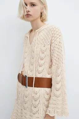 Vestido crochet manga acampanada de Mango en Vestidos para argentina