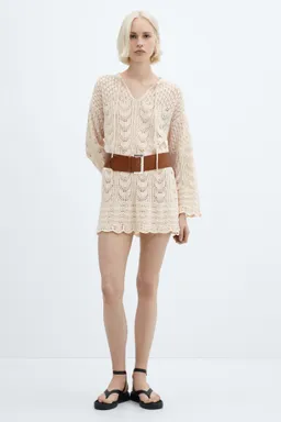 Vestido crochet manga acampanada de Mango en Vestidos para argentina