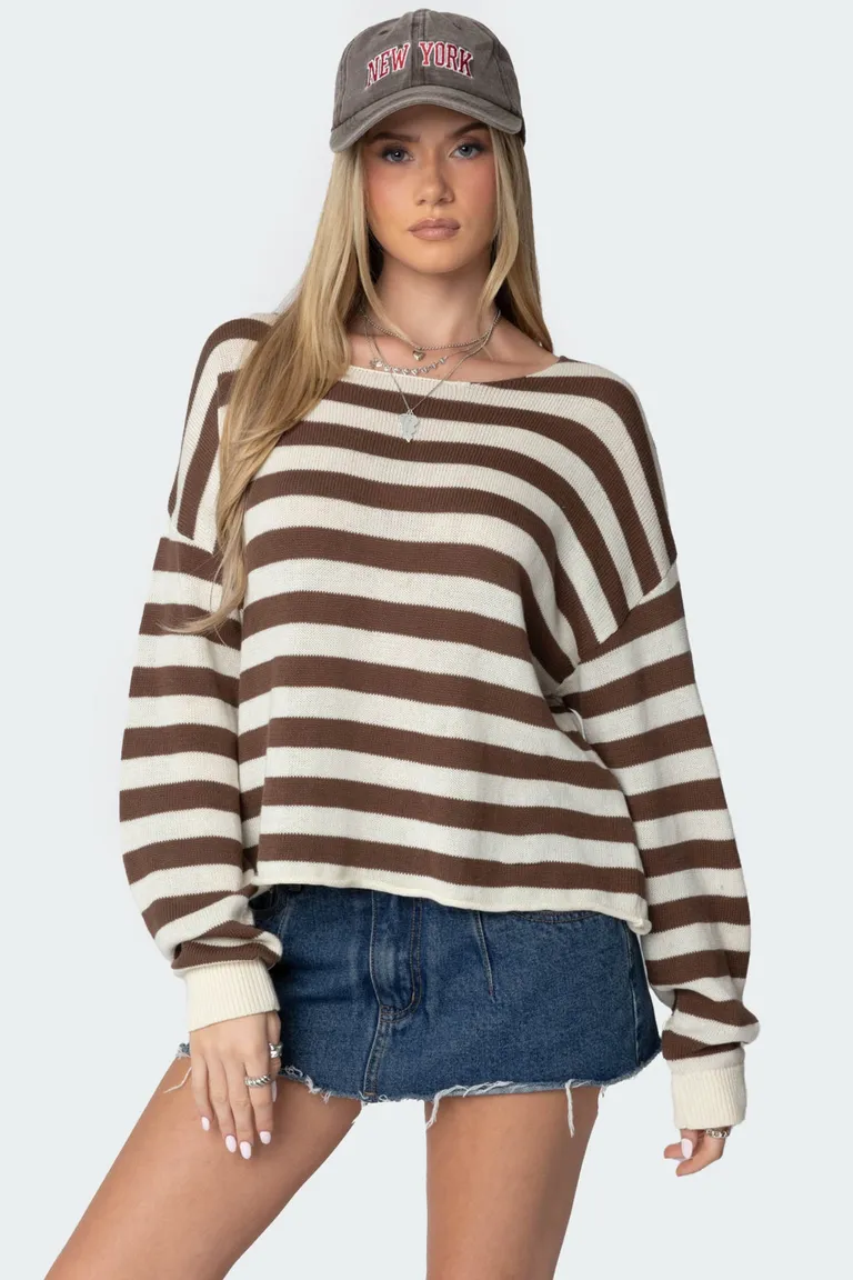 Sweater rayas oversized anney de Edikted en Buzos y Sweaters para argentina
