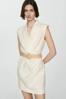 Vestido de lino con cinturón de Mango en Vestidos para argentina
