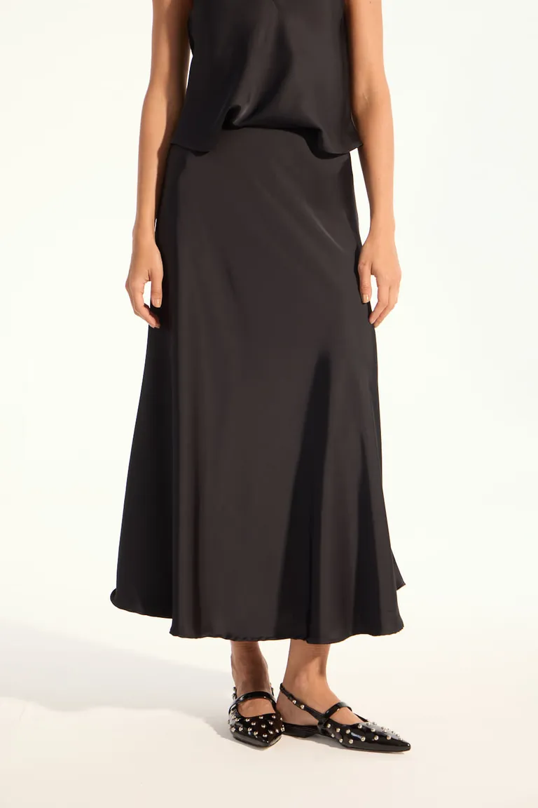 Falda de satén de corte midi con evase y cintura elástica de Portsaid en Faldas para argentina
