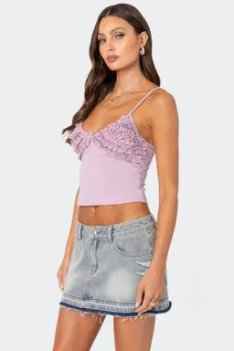 Musculosa veda con volados de Edikted en Tops para argentina