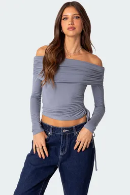 Top drapeado con cordón ajustable de Edikted en Tops para argentina