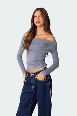 Top drapeado con cordón ajustable de Edikted en Tops para argentina