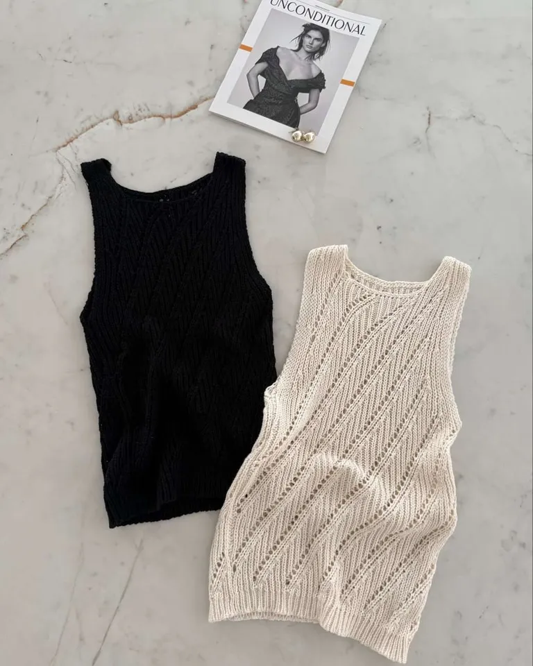 Musculosa Tejida a Ganchillo de Hesed en Tops para argentina