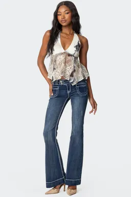 Top halter asimétrico estampado de Edikted en Tops para argentina