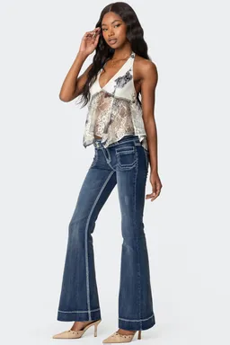 Top halter asimétrico estampado de Edikted en Tops para argentina