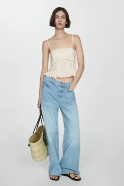 Top volante bordado de Mango en Tops para argentina