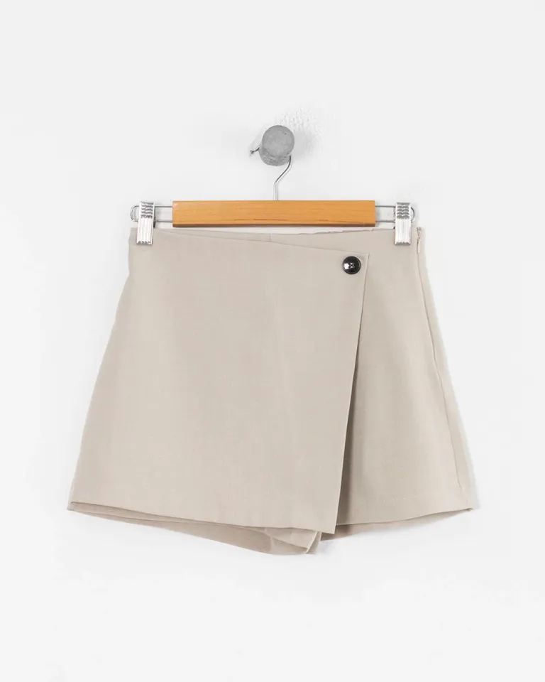 Skort con Sobrefalda Inclinada y Cierre Lateral - Diseño Moderno y Versátil de Sky en Faldas para argentina