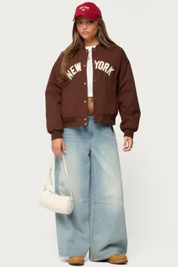 Campera bomber ancha big apple de Edikted en Chaquetas para argentina