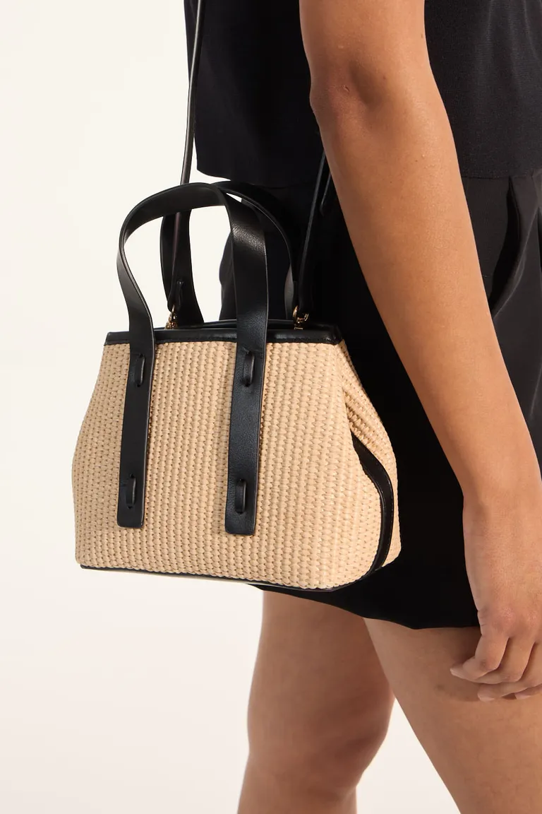 Cartera de rafia con detalles en piel sintética - Accesorio de moda para mujer de Portsaid en Bolsos y Carteras para argentina