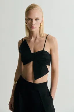 Top crop diseño lazo de Mango en Tops para argentina