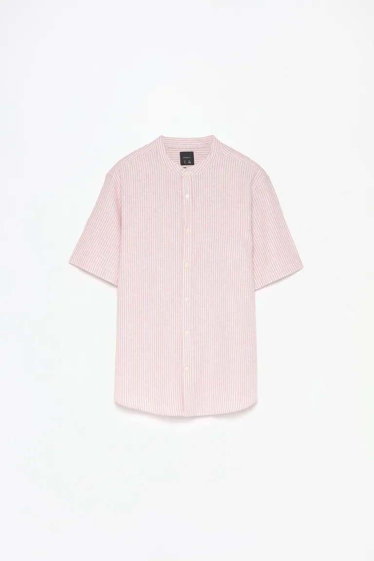 Camisa cuello mao lino algodón de Lefties en Camisas para argentina