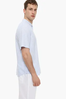 Camisa cuello mao lino algodón de Lefties en Camisas para argentina