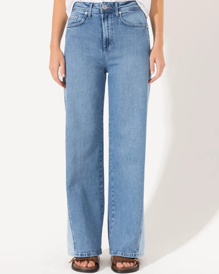 Pantalones vaqueros de pierna ancha en diseño recto y elegante para mujeres de Jazmin Chebar en Pantalones para argentina