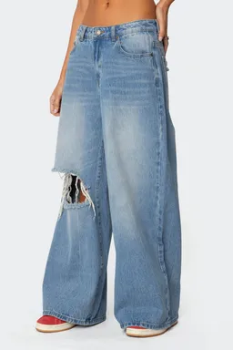 Jeans baggy tiro bajo desgastados de Edikted en Pantalones para argentina