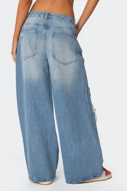 Jeans baggy tiro bajo desgastados de Edikted en Pantalones para argentina