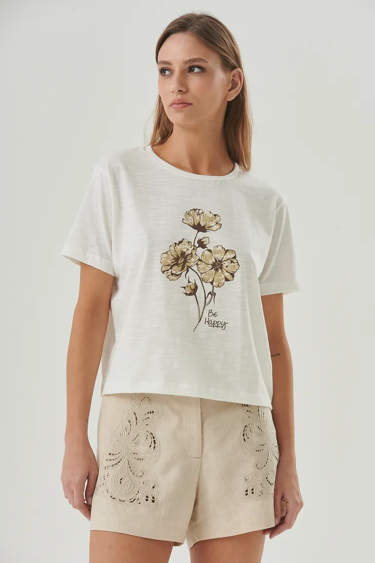 Remera de Algodón Estampada con Frase Inspiradora para Looks de Verano de Sweet en Remeras para argentina