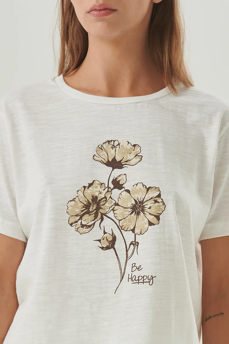 Remera de Algodón Estampada con Frase Inspiradora para Looks de Verano de Sweet en Remeras para argentina