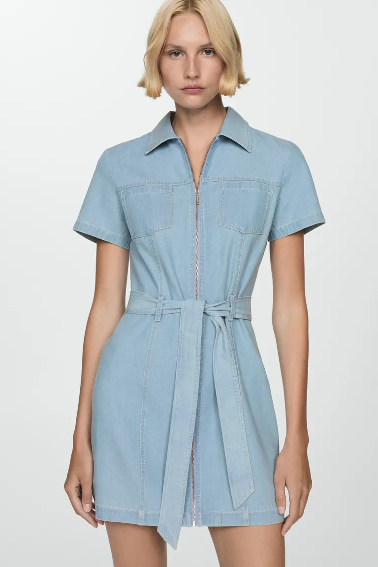 Vestido denim con cinturón de Mango en Vestidos para argentina