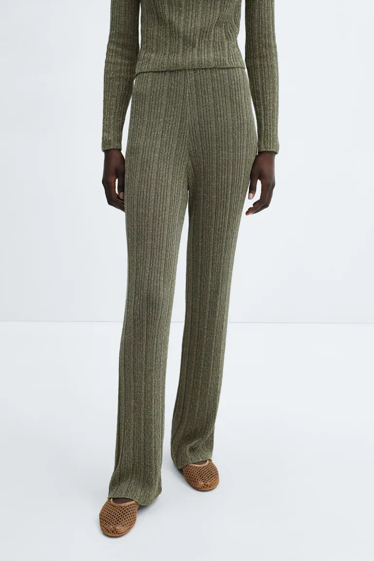 Pantalón recto punto lúrex de Mango en Pantalones para argentina