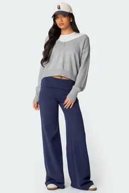Pantalón pierna ancha doblez de Edikted en Pantalones para argentina
