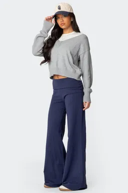 Pantalón pierna ancha doblez de Edikted en Pantalones para argentina