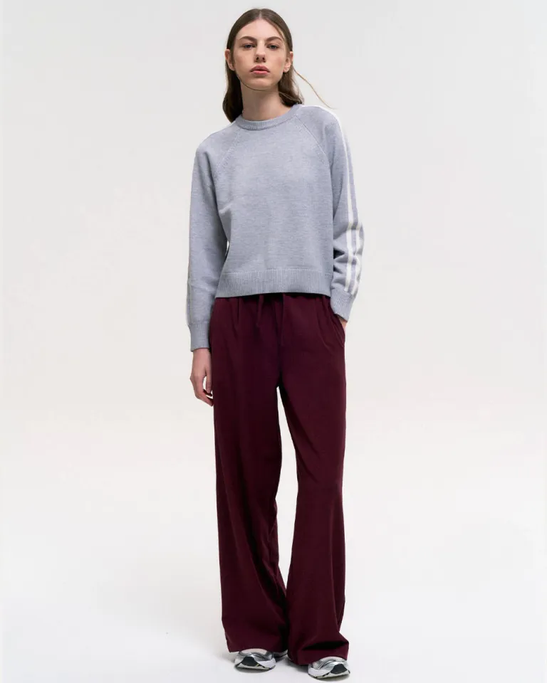 Pantalón wide leg con cintura elástica ajustable y bolsillos laterales de Sky en Pantalones para argentina