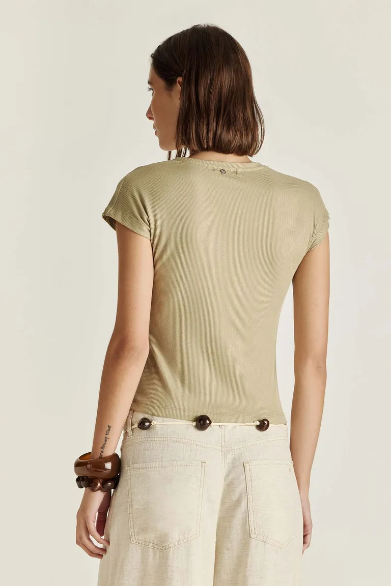 Remera de punto con logo bordado en relieve para mujer de Tucci en Remeras para argentina