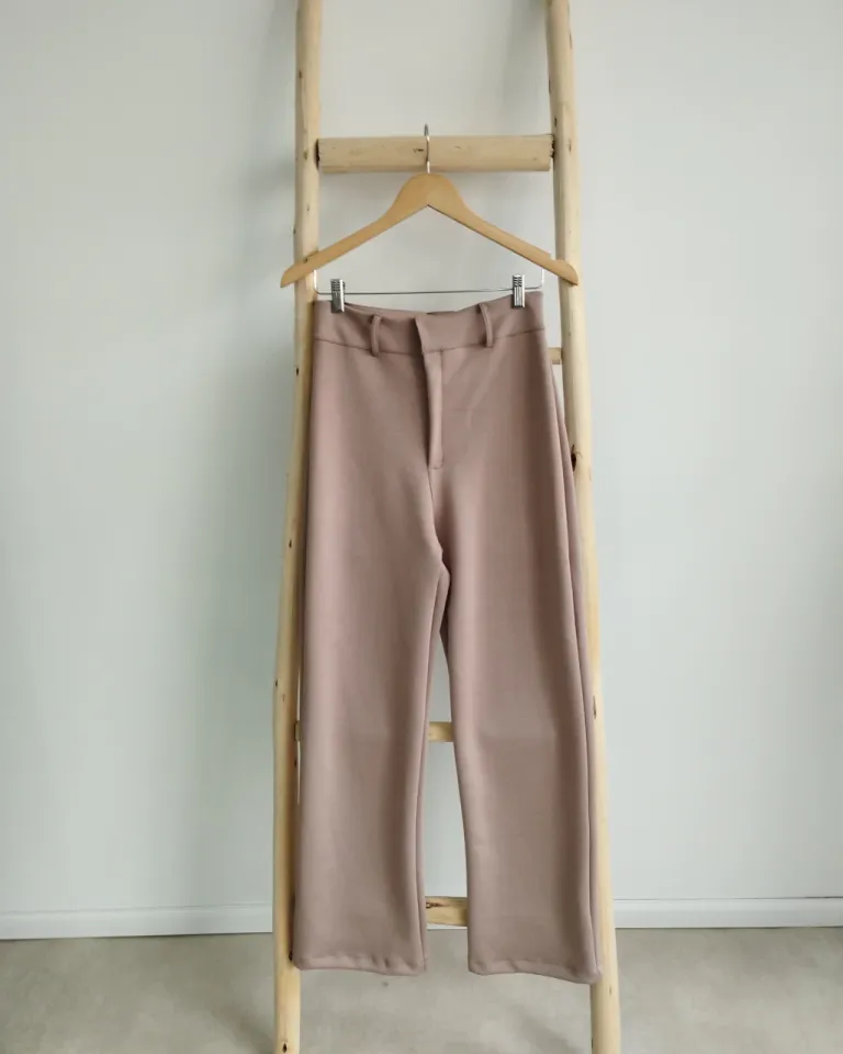 Pantalón wide leg rosa de tela elástica súper suave de Lemmon en Pantalones para argentina