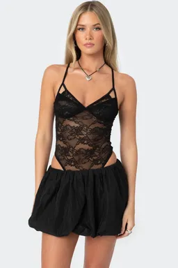 Body encaje transparente strappy de Edikted en Bodies para argentina