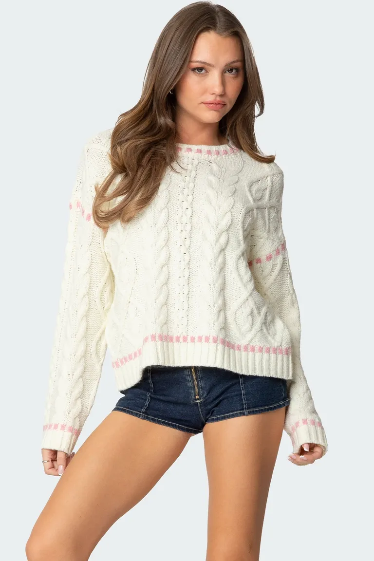 Sweater eleni tejido trenzado de Edikted en Buzos y Sweaters para argentina