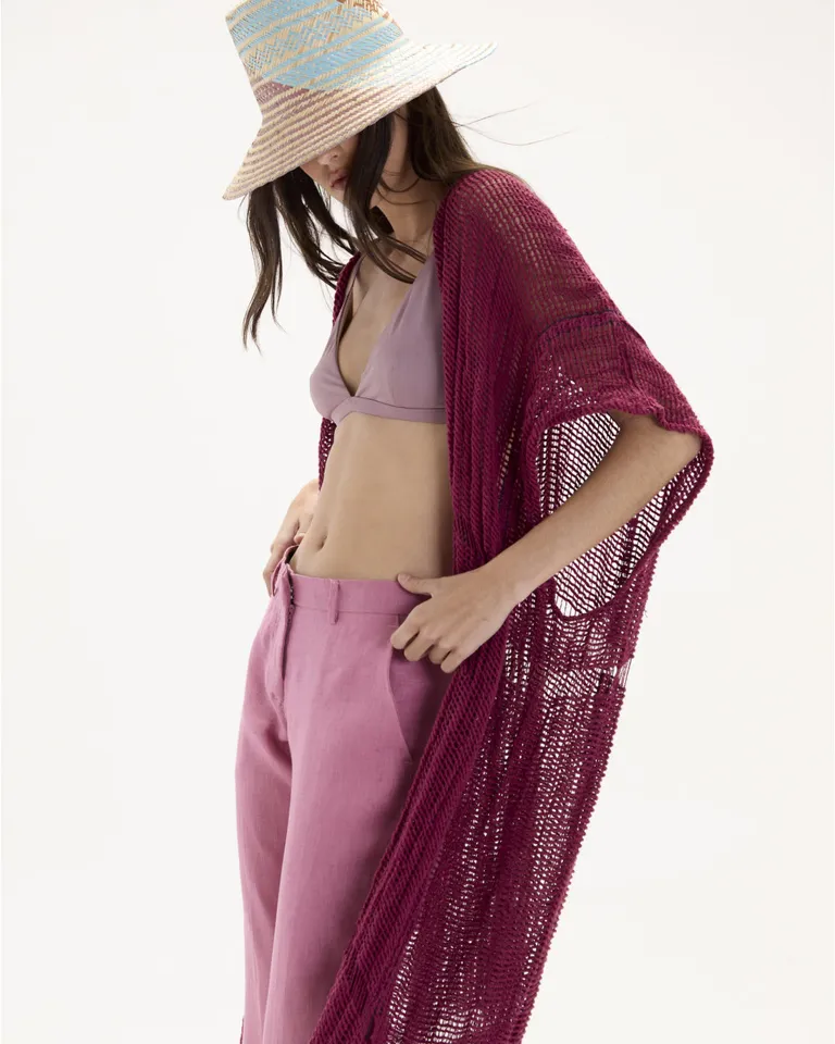 Kimono de algodón abierto con diseño artesanal y acabado único de Blue Sheep en Kimonos para argentina