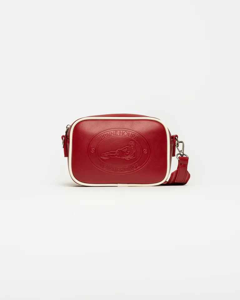 Mini Bolsa Club House en Efecto Cuero Liso Rojo de Prüne en Bolsos y Carteras para argentina