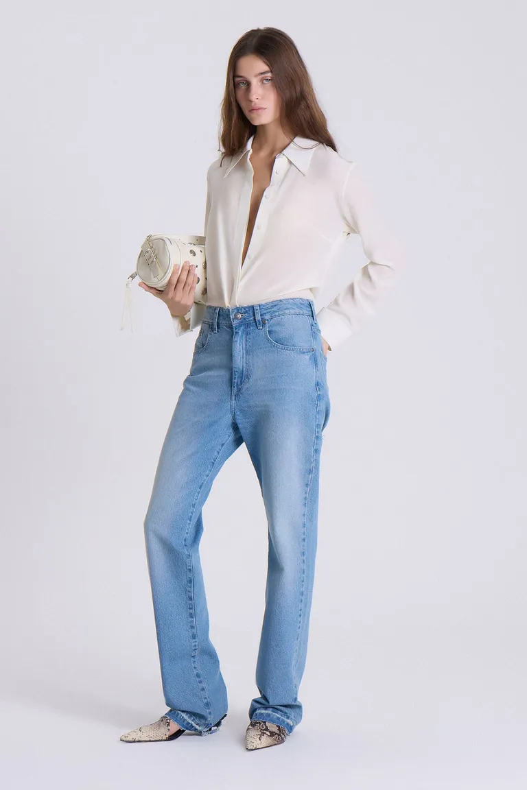 Pantalones rectos estilo 90's de tiro medio-bajo y pierna recta de Maria Cher en Pantalones para argentina