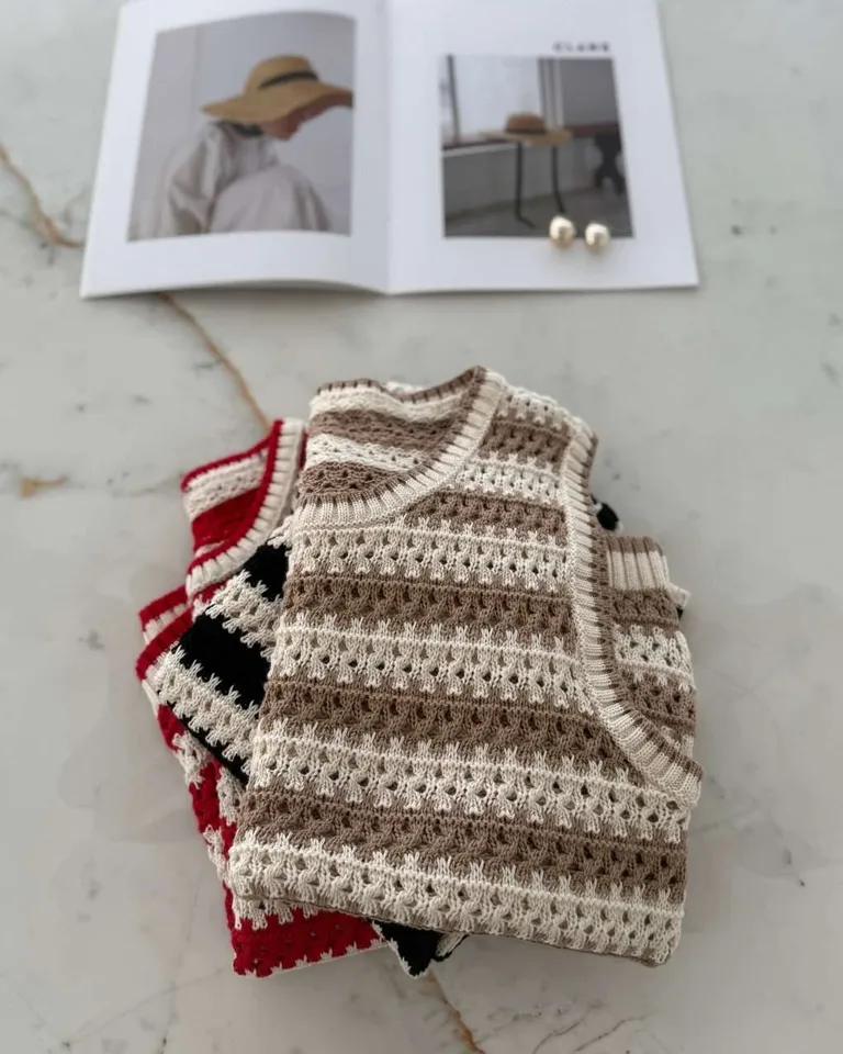 Top sin mangas de tela rayada para mujer de Hesed en Tops para argentina