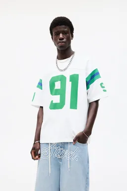 Camiseta blanca gráfico número de Pull&Bear en Remeras y Polos para argentina