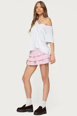 Mini falda pantalón volados margaux de Edikted en Faldas para argentina