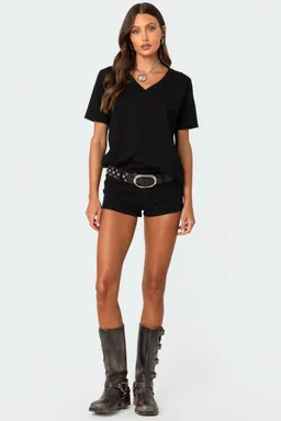 Micro shorts denim tiro bajo margie de Edikted en Shorts para argentina