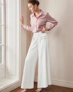Pantalón ancho flecos strass de Motf en Pantalones para argentina
