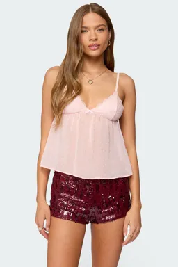 Musculosa babydoll chiffon lunares de Edikted en Tops para argentina