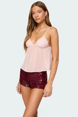 Musculosa babydoll chiffon lunares de Edikted en Tops para argentina