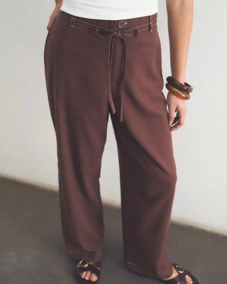 Pantalón wide leg con cintura ajustable y bolsillos ocultos de Sky en Pantalones para argentina